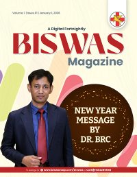 Cover image of Biswas magazine 2026, January edition 2026, by Dr. Biswaroop Roy Chowdhury. New Year message by Dr. BRC.